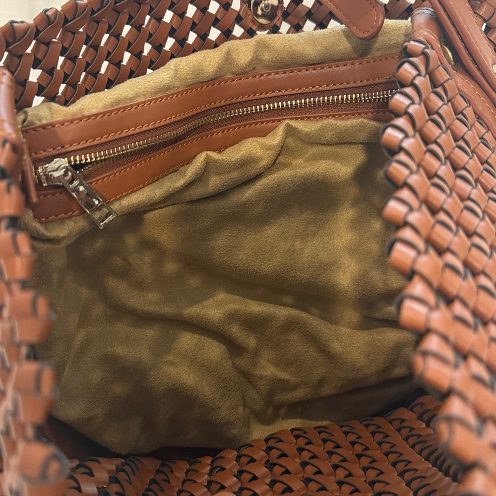 Zara Brown Woven Shoulder Bag - Picture 4 of 4